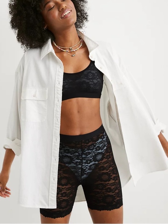 aerie Tops - Women’s White Aerie Anytime Fave Oversized Cotton Shirt Large